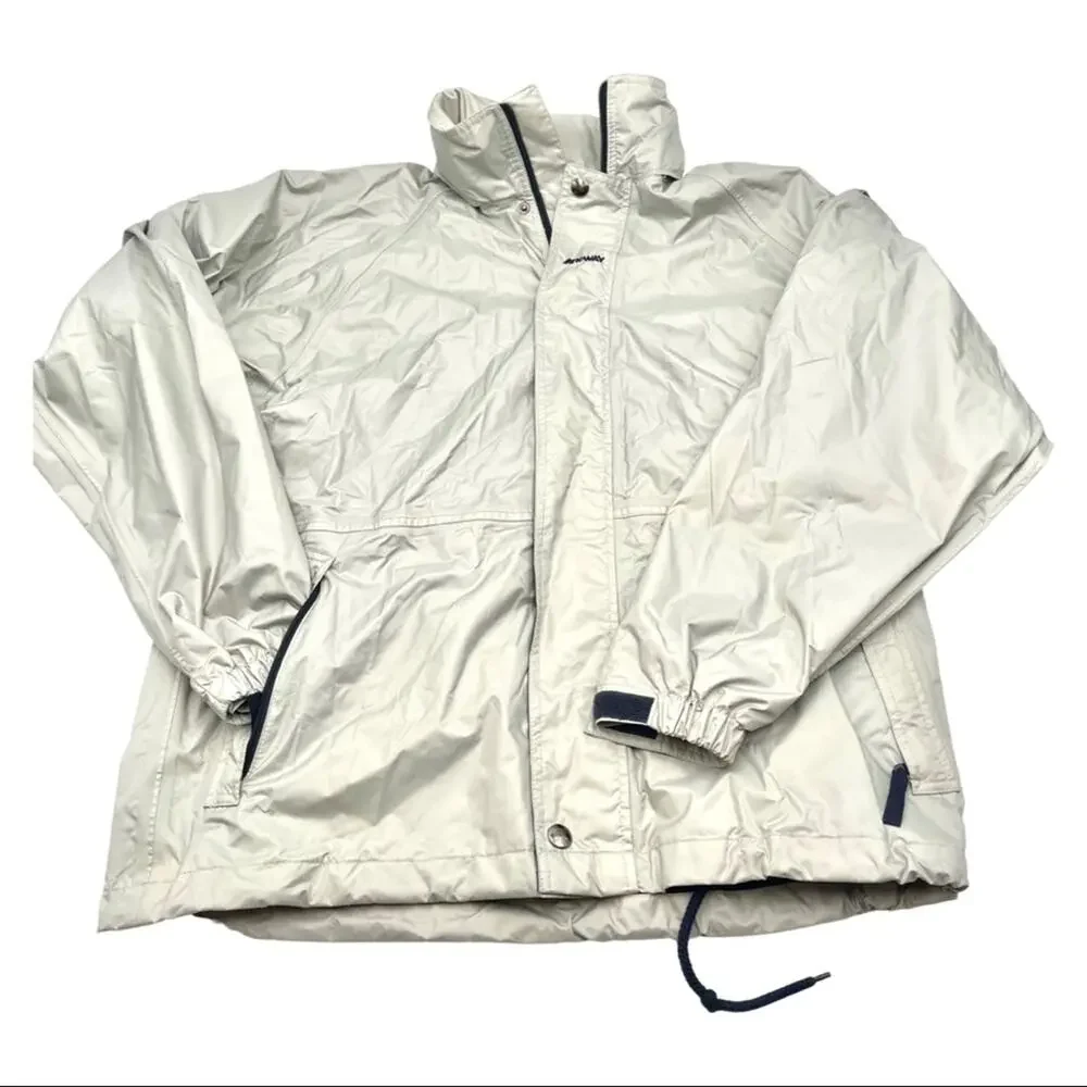 K-WAY 2000 men windbreaker lightweight off-white pockets drawstring size MEDIUM